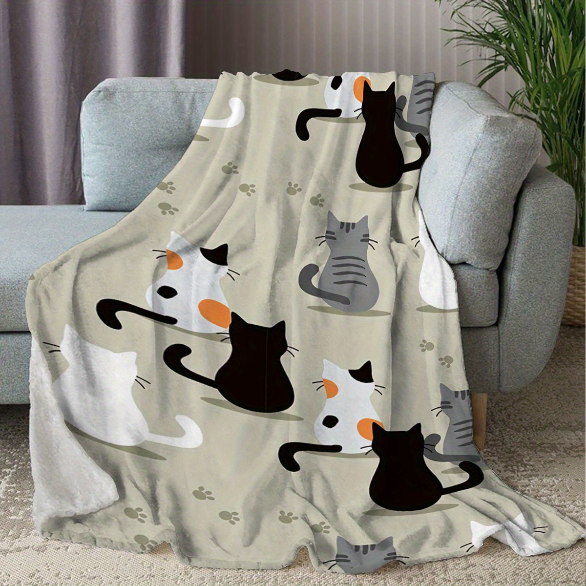 고양이 무늬 담요로 집에 따뜻함을 더하세요. 가족과 친 - Your Home Textiles 리뷰 및 가격