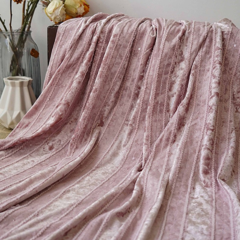 벨벳 레이스 스트라이프 패브릭 자수 커튼 드레스 DIY - Home Textiles Luxury Curtains 리뷰 및 가격