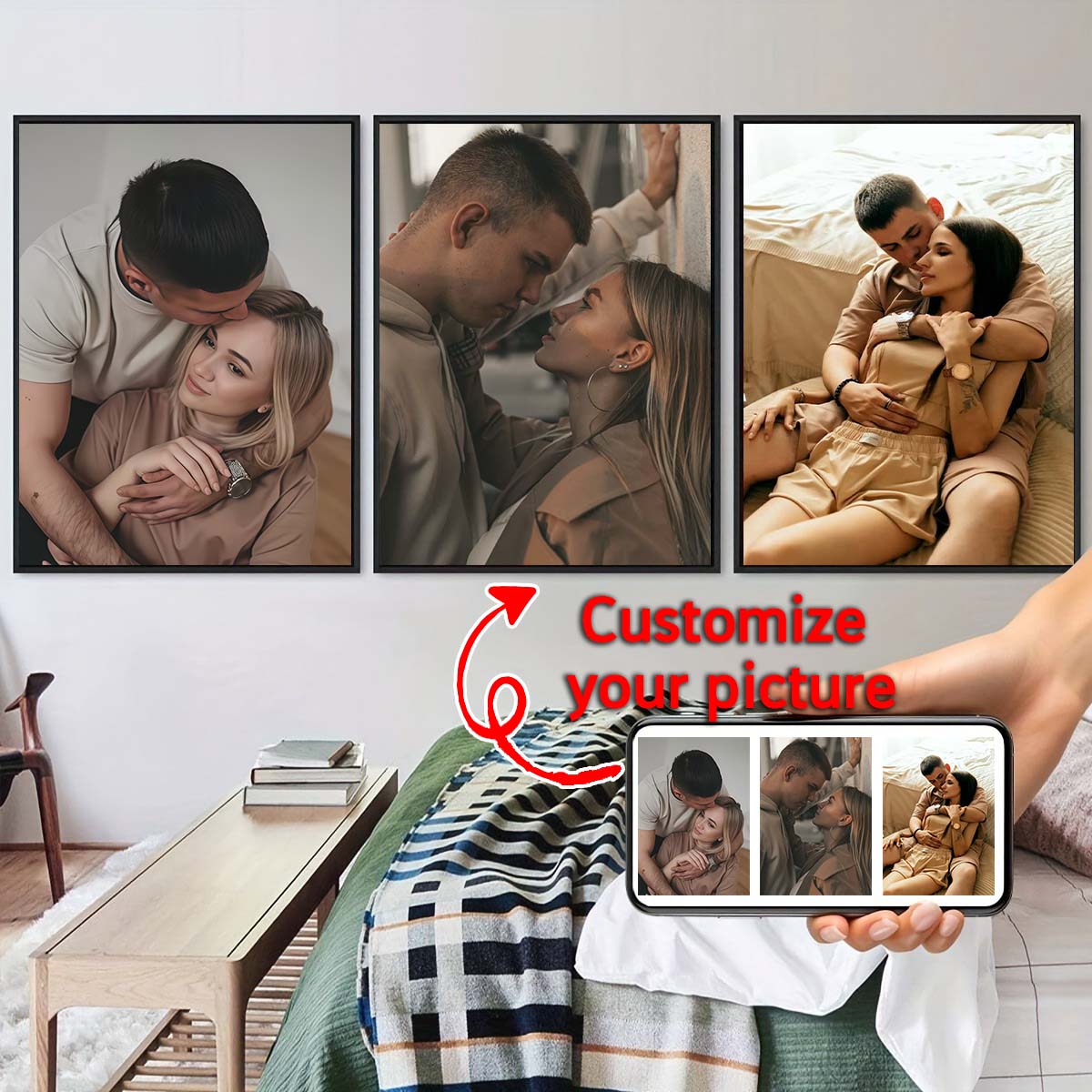 트립티크 - 2D 맞춤형 사진 나무 프레임 유화 또는  - Home Textile 리뷰 및 가격