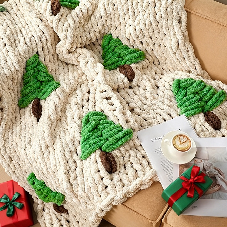 손뜨개 담요 침대용 크리스마스 트리 특대형 실 담요 가 - Throw Blanket Chunky Knit 리뷰 및 가격