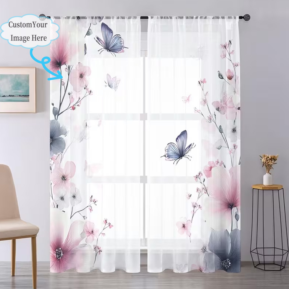 맞춤형 2D 플랫 2피스 시어 커튼, 원하는 디자인/이 - Home Textile 리뷰 및 가격