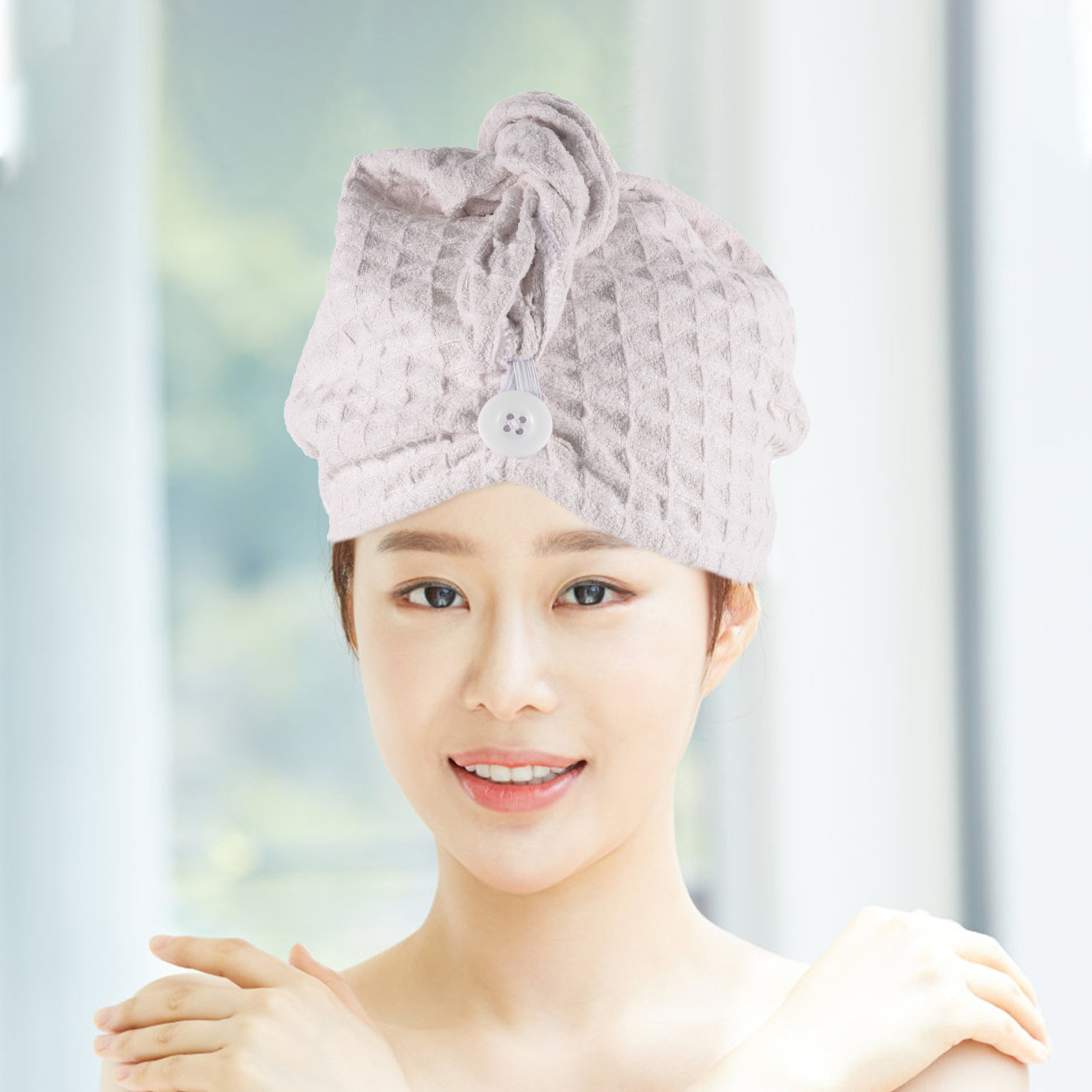2개입 버튼 클로저 헤어 드라이 터번 랩 부드러운 면  - Home Textiles In Pakistan 리뷰 및 가격