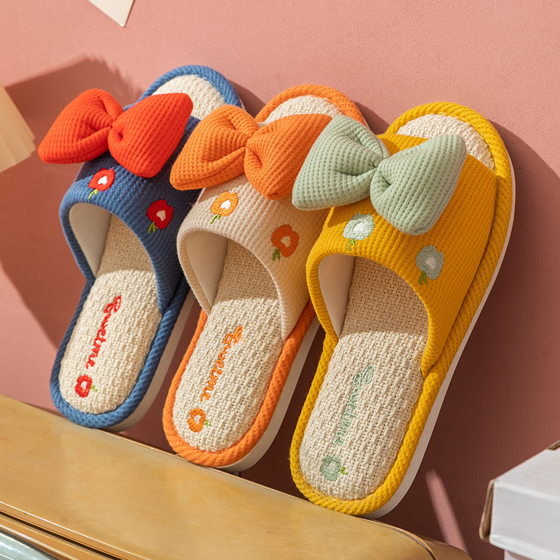 커플용 컴포트 린넨 슬리퍼, 두꺼운 부드러운 밑창 실내 - Home Textile 리뷰 및 가격