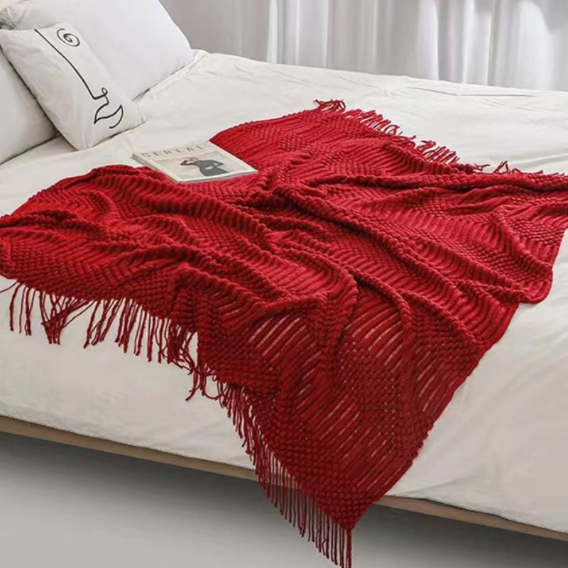 레드 보헤미안 스타일 두꺼운 니트 담요 텍스처드 빈티지 - Throw Blanket Chunky Knit 리뷰 및 가격