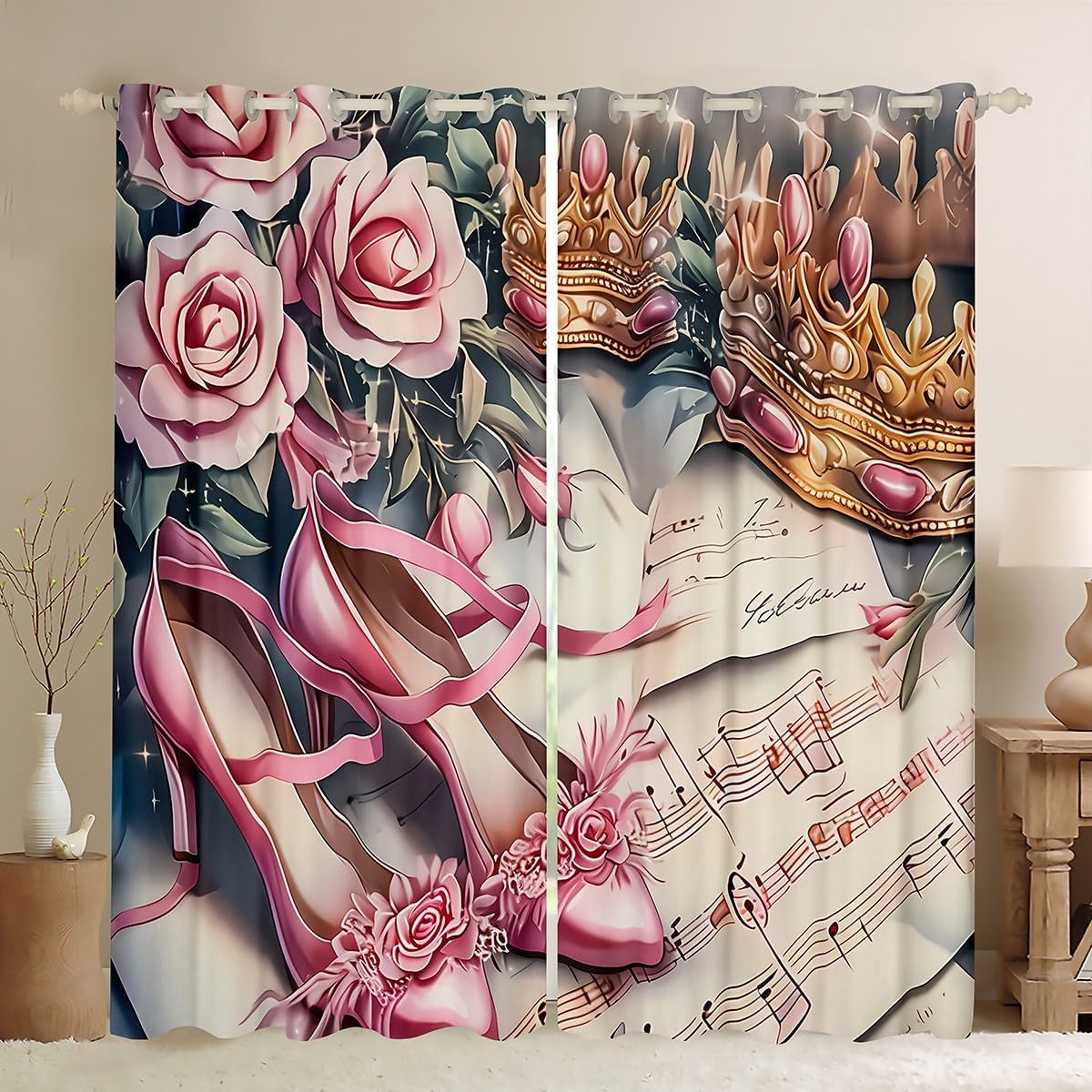 핑크 로즈 힐 커튼 샤워 커튼 창문 커튼 로얄 럭셔리  - Home Textiles Luxury Curtains 리뷰 및 가격