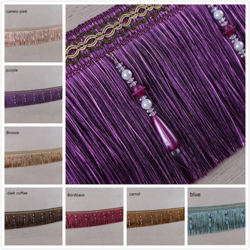 럭셔리 절묘한 파란색 술 트림 프린지 브레이드 트리밍  - Home Textiles Luxury Curtains 리뷰 및 가격
